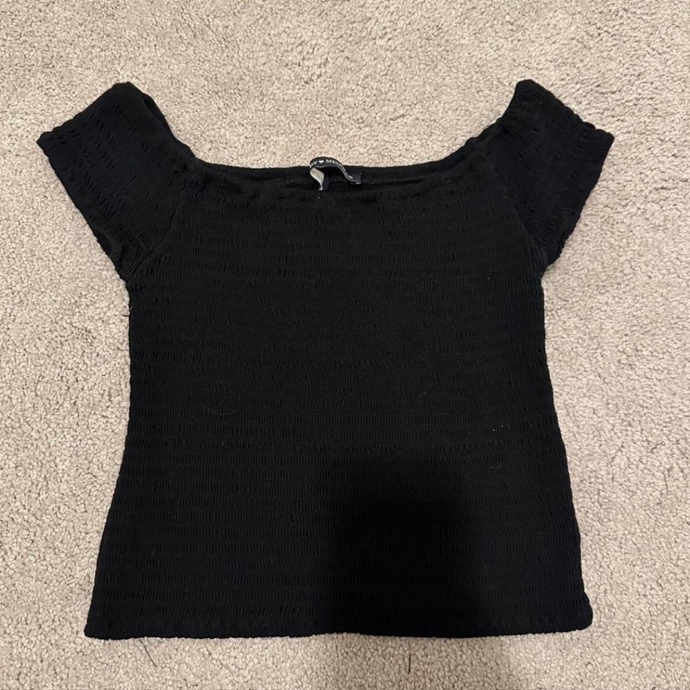Brandy Melville Black Off-Shoulder Top One Size